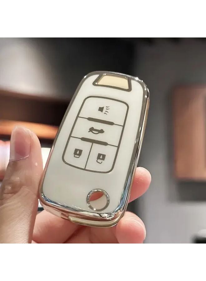 Gray Key Fob Cover For Chevrolet Impala Camaro Cruze Equinox Malibu Sonic GMC Terrain Buick Regal Verano 4 Buttons - Image 4